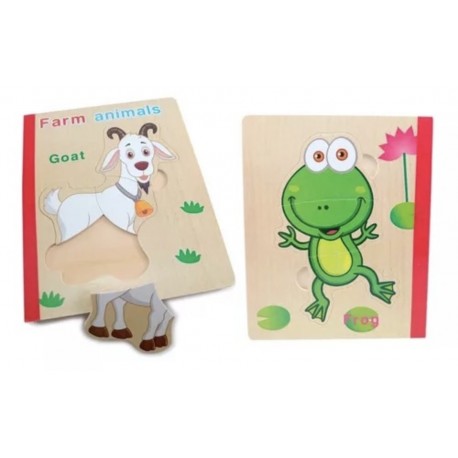 کتاب پازلی چوبی حیوانات مزرعه طرح بز