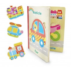 کتاب پازلی چوبی وسائل نقلیه