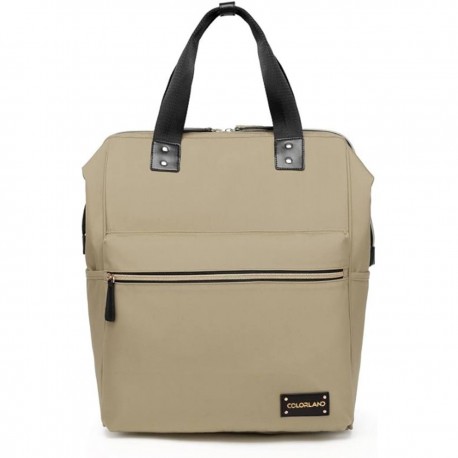 کوله پشتی لوازم نوزاد زیپ طلایی طوسی کالرلند Colorland