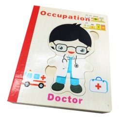 کتاب پازلی چوبی مشاغل طرح دکتر و پلیس
