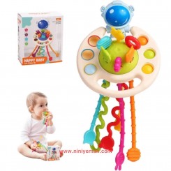 جغجغه دندانگیر دست ورزی کودک طرح فضانورد Happy baby