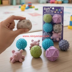 توپ حسی و آموزشی سیلیکونی 6 عددی