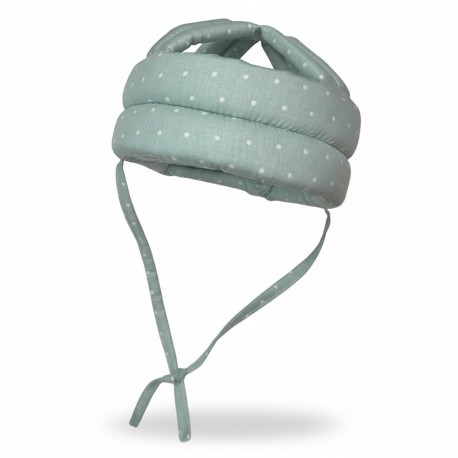 کلاه محافظ سر کودک سبز خالخالی ninisafe