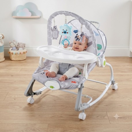 نی نی لای لای سینی دار و چرخدار کودک Hu-Baby طرح خرس