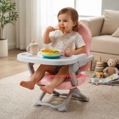 صندلی غذای پرتابل کودک رنگ صورتی