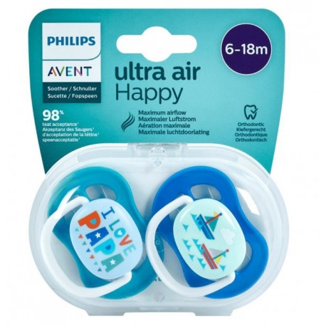 پستانک ultra air happy دو عددی Avent (6 تا 18 ماه)