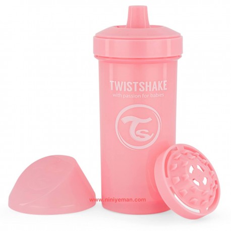 لیوان آبمیوه خوری تویست شیک 360 میل صورتی Twistshake
